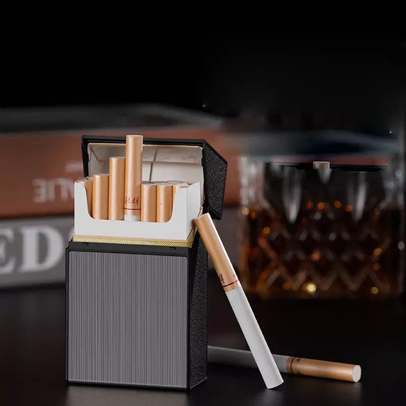 Three In One USB Rechargeable Lighter, 20 PCs Conventional Cigarette Boxes, Metal Windproof Tungsten Wire Lighter, Outdoor Waterproof Cigarette Case Three In One USB Rechargeable Lighter, 20 PCs Conventional Cigarette Boxes, Metal Windproof Tungsten Wire Lighter, Outdoor Waterproof Cigarette Case